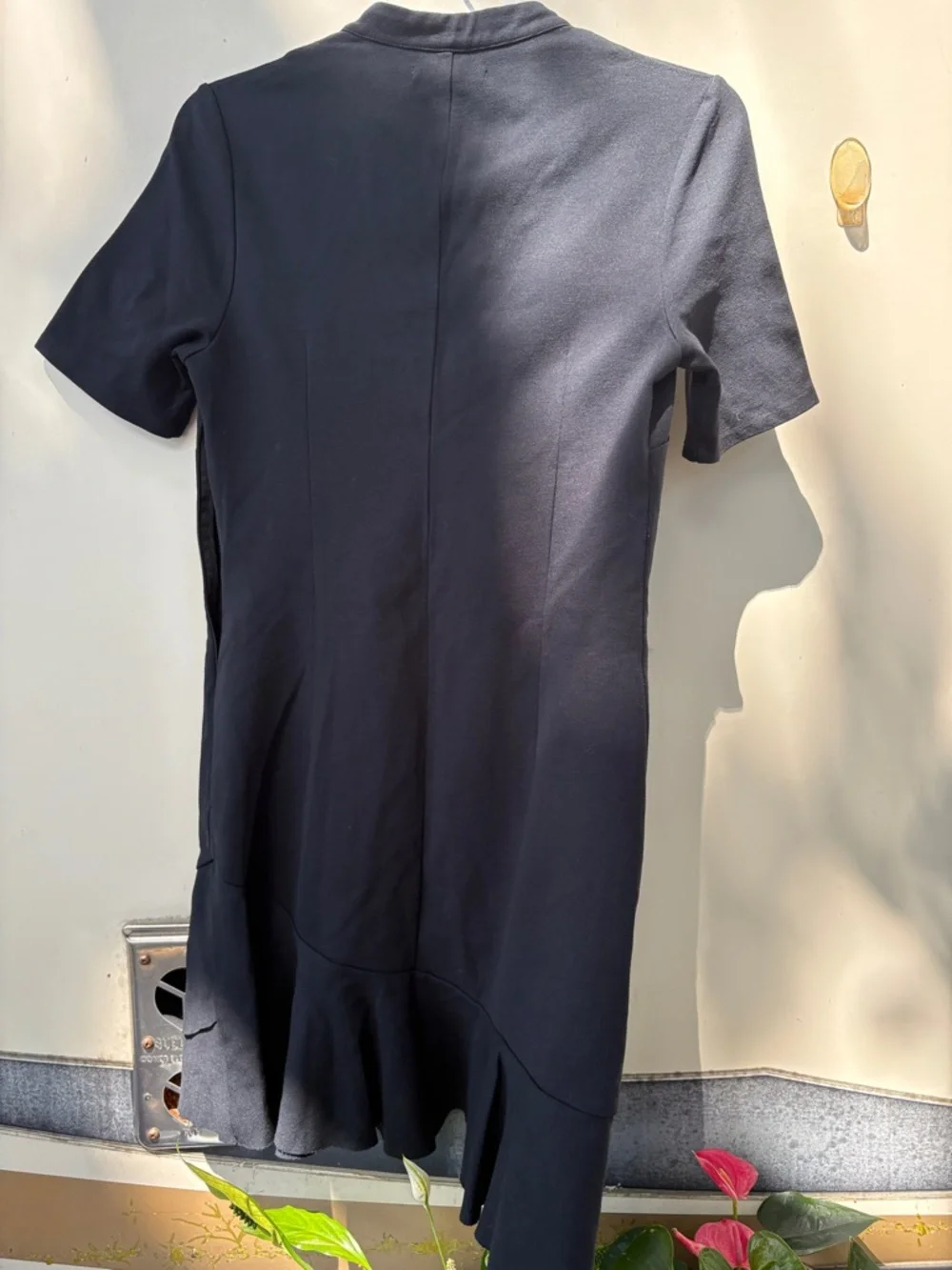 Avec Les Filles Black Lace-Up Ruffle Hem Dress - Picture 5 of 6